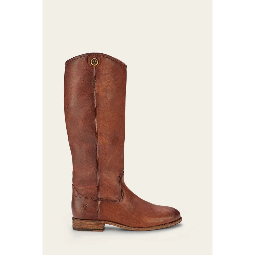 Frye Melissa Button 2 Tall Riding Boot Cognac Leather Brown Equestrian Western 7